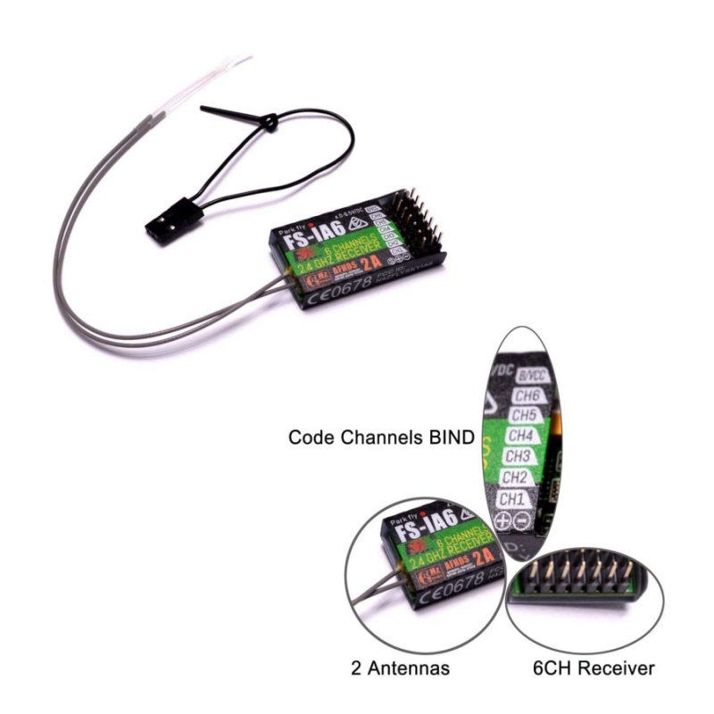 Drone Racing Antenna - 플라이스카이 FS-IA6 수신기 6채널 듀얼 안테나