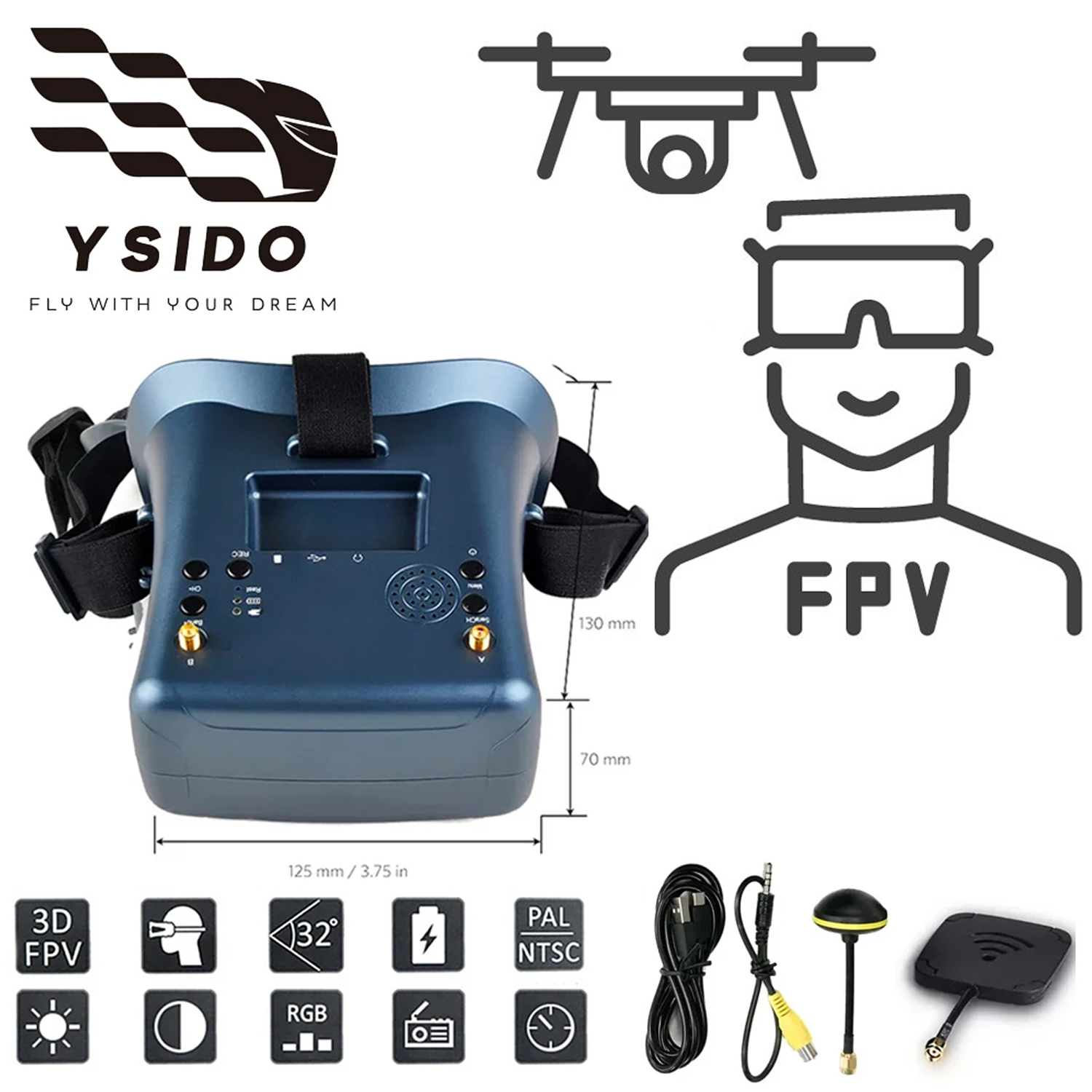 FPV 고글 008D 5.8G 40채널 4.3인치 비디 - Drone Racing Goggles 리뷰 및 가격